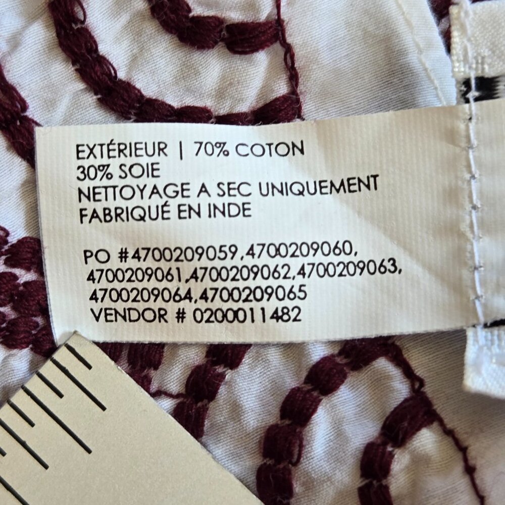 NWT Club Monaco Rasa Embroidered Scarf Cotton Silk Wildberry - Picture 10 of 12